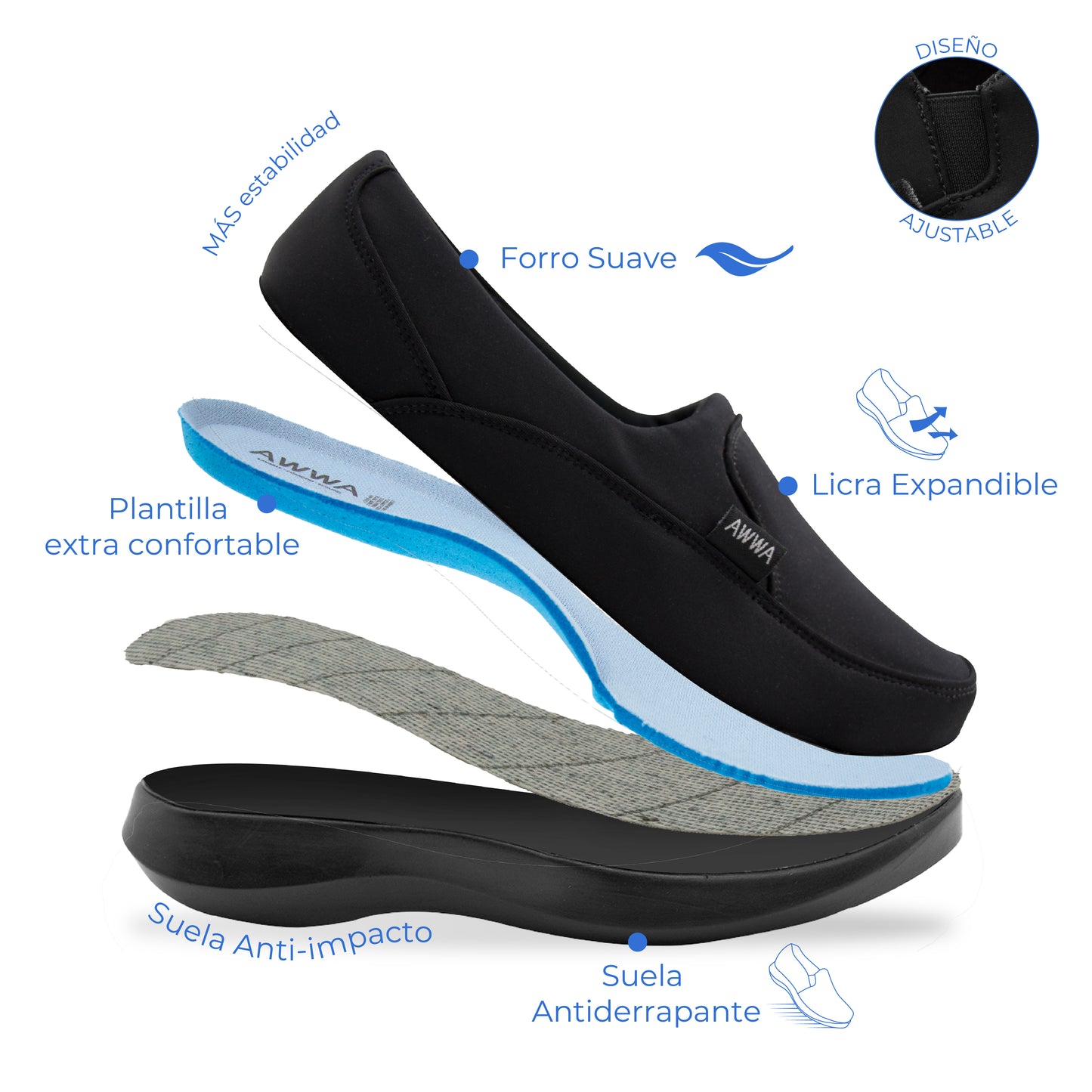 Modelo 501 Dama Negro Malla Licra Doble
